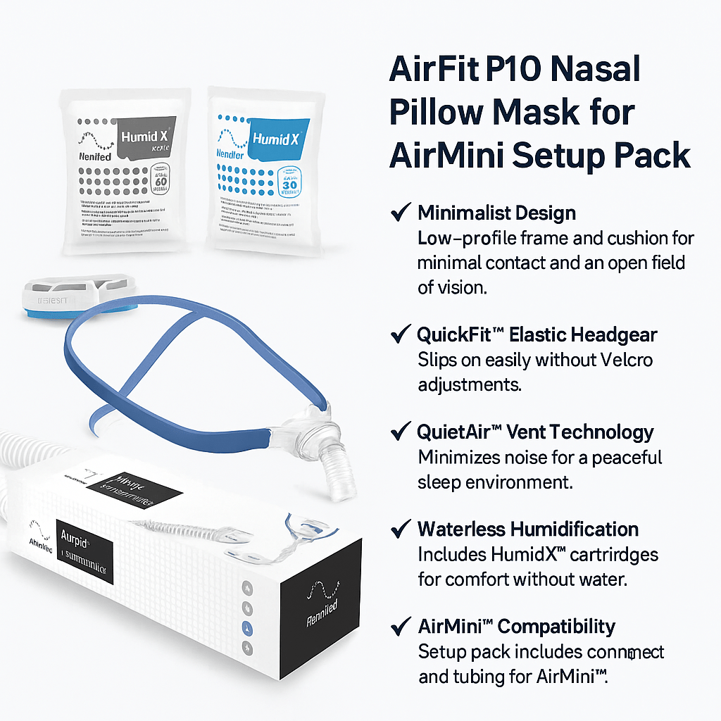 AirFit P10 Nasal Pillow Mask for AirMini Setup Pack - Border Medical Supplies