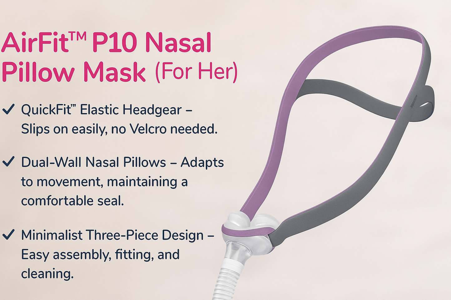AirFit™ P10 Nasal Pillow Mask ( For Her) - Border Medical Supplies