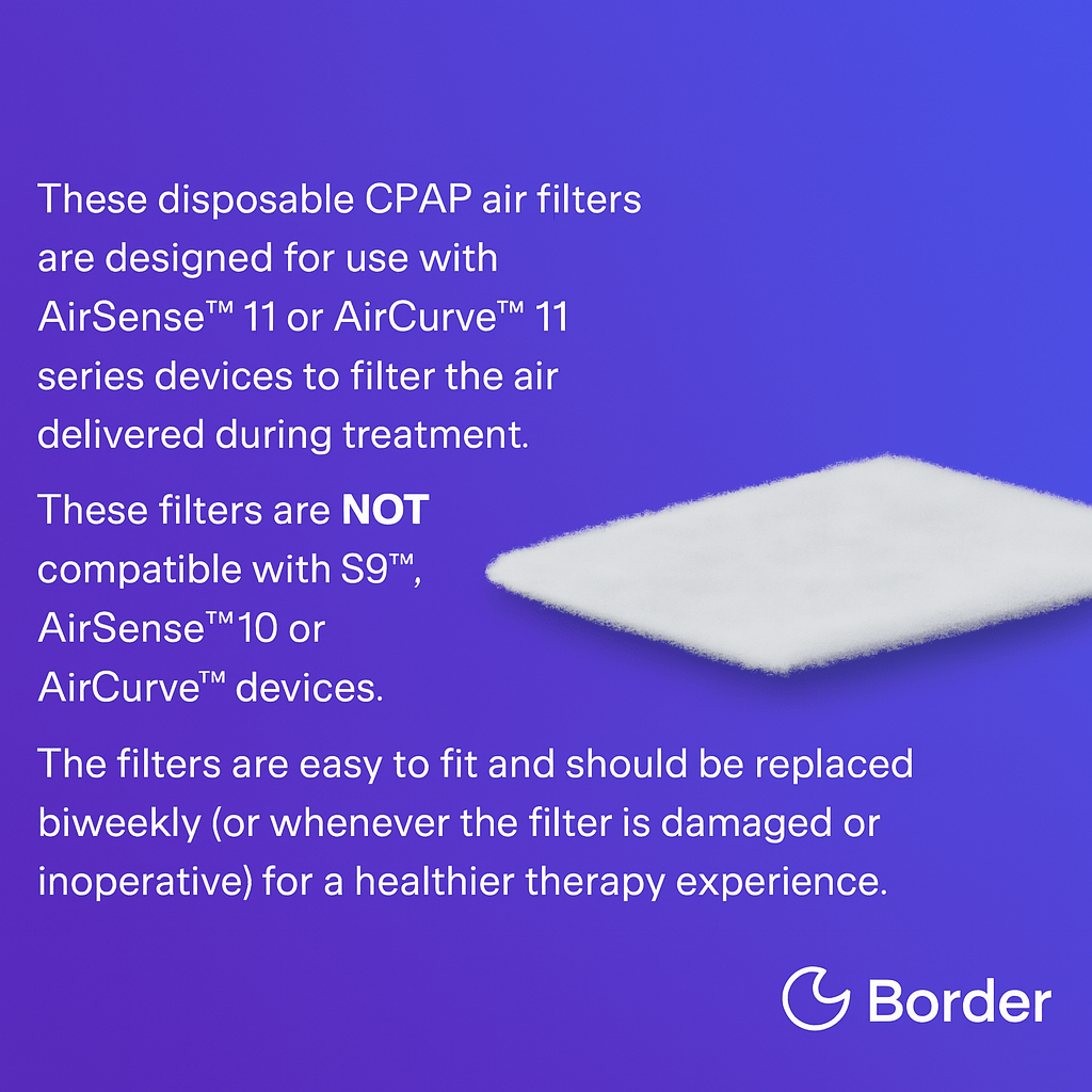 AirSense™ 11 Standard Disposable Filters – Air11™ - Border Medical Supplies