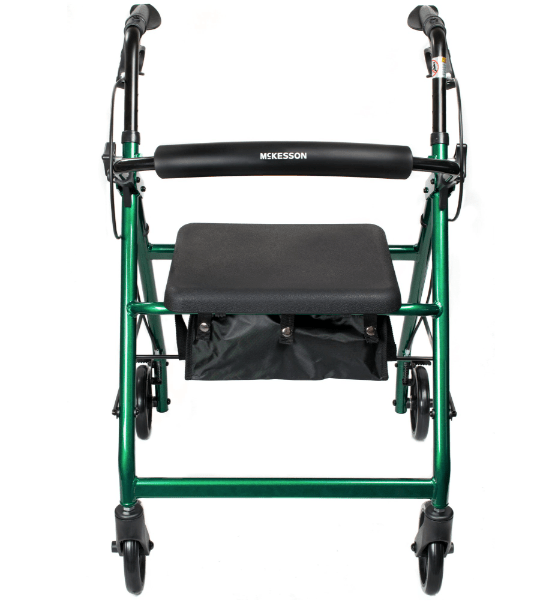 McKesson Lightweight Rollator – Folding Walker with Seat - Border Medical Supplies