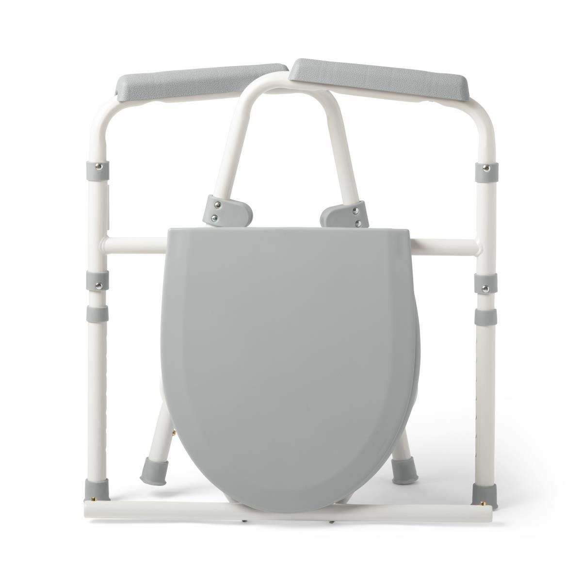 Medline 3 - in - 1 Folding Steel Commode – 350 lb Capacity - Border Medical Supplies