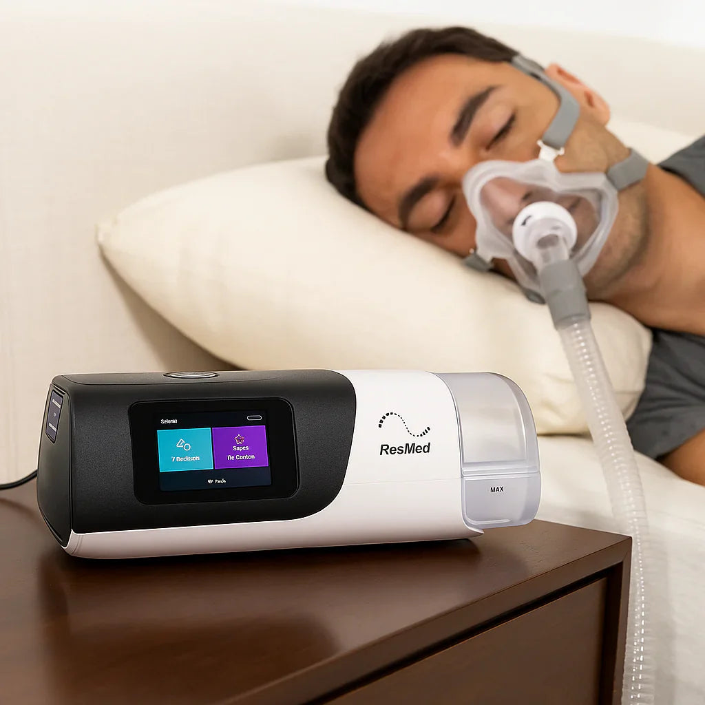 Man using CPAP