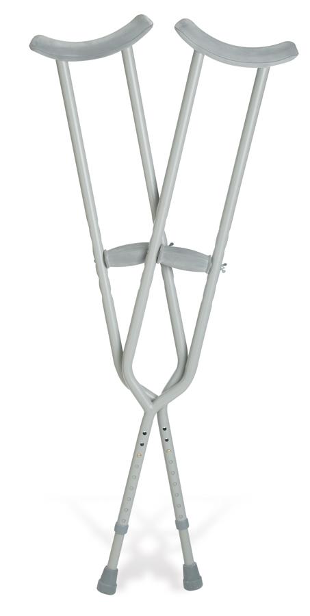 Medline Adult Bariatric Steel Crutches – Push - Button Adjustable - Border Medical Supplies
