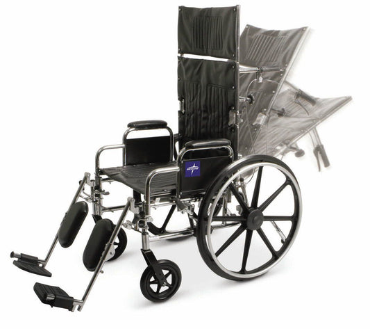 Medline Reclining Wheelchair – 16" Seat, 22" Back - Border Medical Supplies